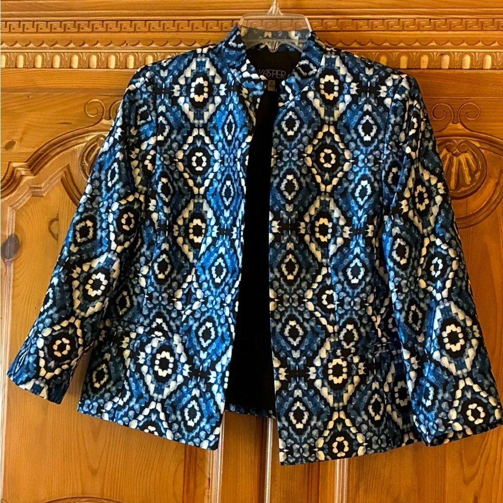 Kasper 8p Jacket blue pattern - Picture 1 of 4